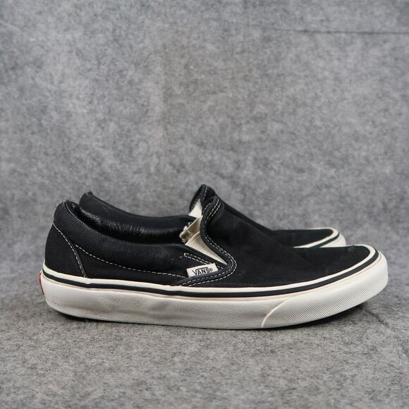 Vans Shoes Womens 9 Sneakers Classic Slip On Skate Canvas Black Casual Active - Picture 1 of 14